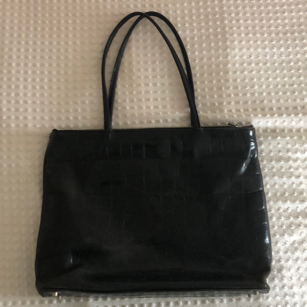 Monsac Patent Leather Tote Bag